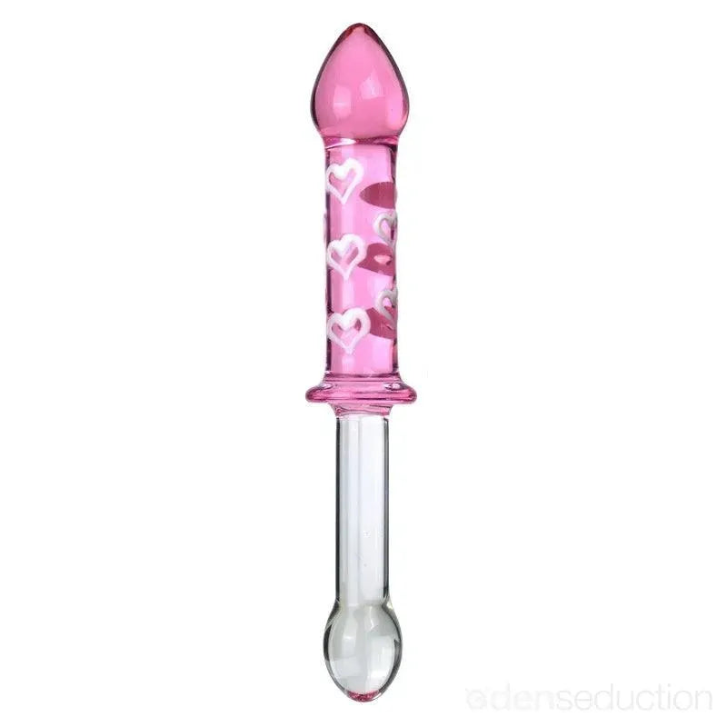 G-spot cherry swirl Double ended glass dildo - EdenSeduce